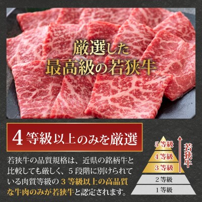 【福井のブランド牛肉】若狭牛 モモ肉 焼肉用 270g×1パック【4等級以上】