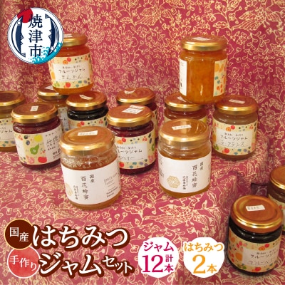 国産はちみつ2本と手作りジャム12本セット(a30-309)