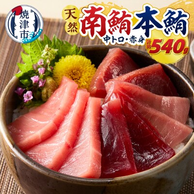 マグロ 本マグロ 南マグロ 天然 中トロ 赤身 食べ比べ 柵 贅沢 540g(a27-014)