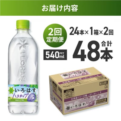 【2ヶ月定期便】い・ろ・は・す ハスカップ　540mlPET×24本_hs137-134