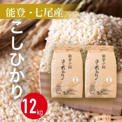 令和5年産】石川県七尾産コシヒカリ 「能登の国」玄米12kg(6kg×2袋