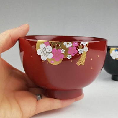 山中塗花嫁おわんと輪島塗お箸セット【能登の花嫁のれんオリジナル】