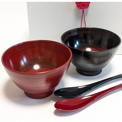 夫婦茶漬椀と花嫁のれんスプーン【花嫁のれんオリジナルセット】