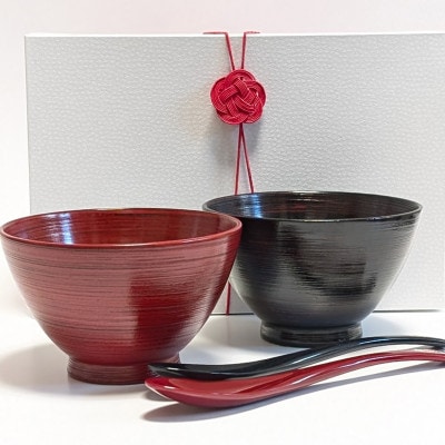 夫婦茶漬椀と花嫁のれんスプーン【花嫁のれんオリジナルセット】