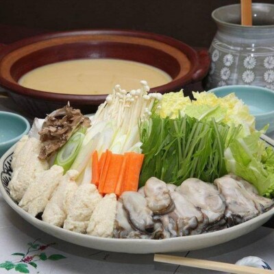 能登牡蠣白味噌鍋【3-4人前】/能登かき500g・白味噌スープ1L