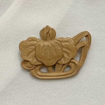 木製ブローチ あやめ