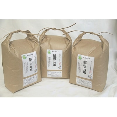 【令和6年産】能登のコシヒカリ　飯川のお米　9kg(玄米3kg×3袋)