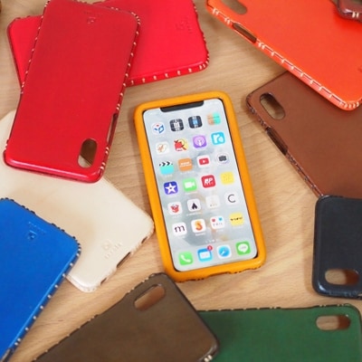 【iPhoneXR用】本革ケース/ナチュラル/ハンドメイド