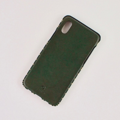 【iPhoneXR用】本革ケース/グリーン/ハンドメイド