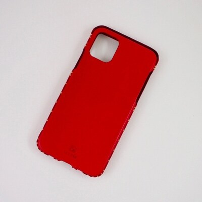 【iPhone11proMax用】本革ケース/レッド/ハンドメイド