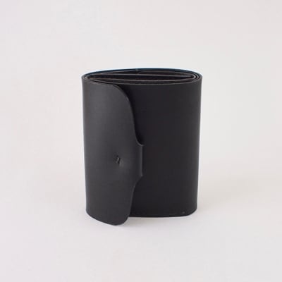 【本革】折りたたみ財布/ブラック/ハンドメイド
