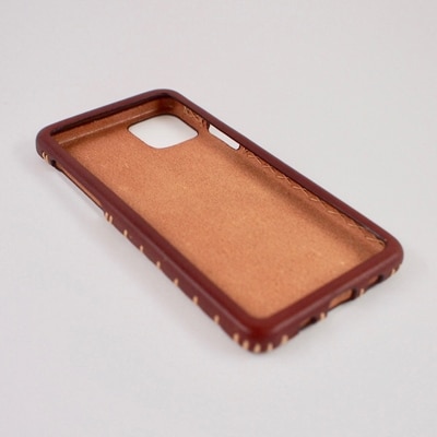 【iPhone12用】本革ケース/マホガニー/ハンドメイド