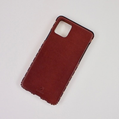 【iPhone12用】本革ケース/マホガニー/ハンドメイド