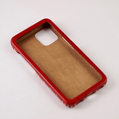【iPhone12用】本革ケース/ワイン/ハンドメイド