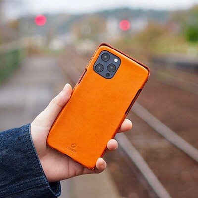 【iPhone12pro用】本革ケース/マホガニー/ハンドメイド