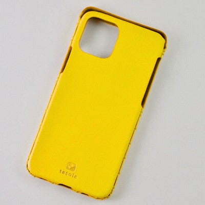 【iPhone15用】本革ケース・イエロー
