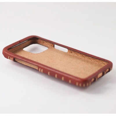 【iPhone15用】本革ケース・マホガニー