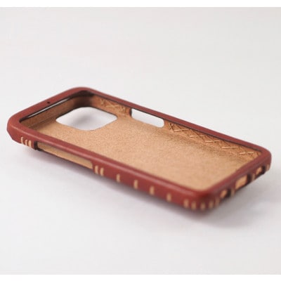 【iPhone15用】本革ケース・ワイン
