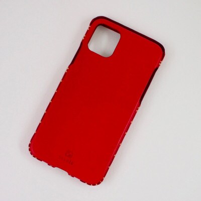 【iPhone15用】本革ケース・レッド