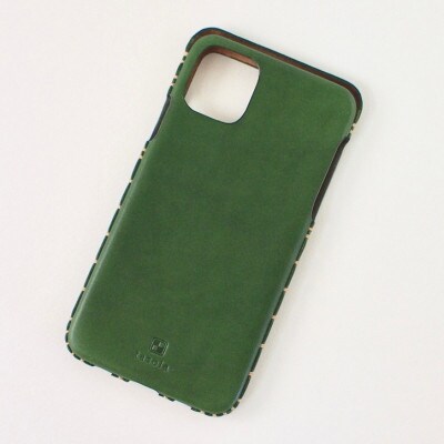 【iPhone15用】本革ケース・グリーン