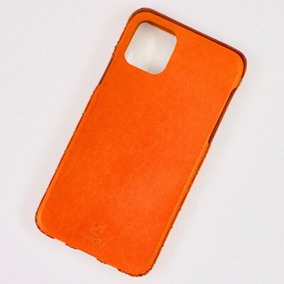 【iPhone16用】本革ケース・オレンジ