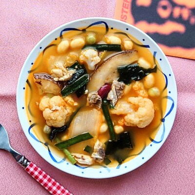 レンジで簡単　ぶり出汁の旨辛チゲ　野菜たっぷり(2個入)