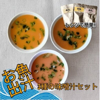 レンジで簡単　魚屋のまかない 出汁を楽しむ みそ汁3種セット (各3個 計9個)