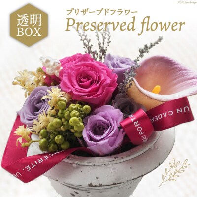 プリザーブドフラワー アレンジ 箱付 ボックス 花 長期 [38600155]