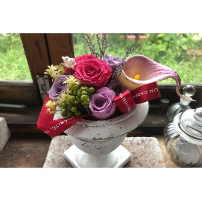 プリザーブドフラワー アレンジ 箱付 ボックス 花 長期 [38600155]