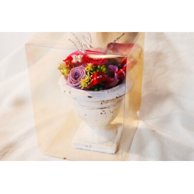 プリザーブドフラワー アレンジ 箱付 ボックス 花 長期 [38600155]