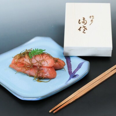 辛子めんたい昆布漬(木箱入り300g)〈博多料亭.満佐〉【辛子明太子】.AG197