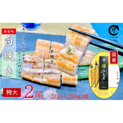 国産うなぎ白焼2尾(計400～500g).AG210