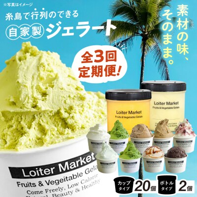 【全3回定期便】人気ジェラート カップ10個×2回/ボトル2個セット[AGD010]アイス