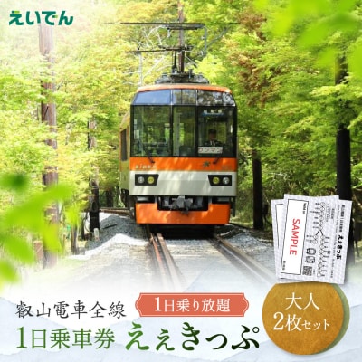 叡山電車 1日乗車券 えぇきっぷ 大人2枚セット|京都 電車 チケット 人気
