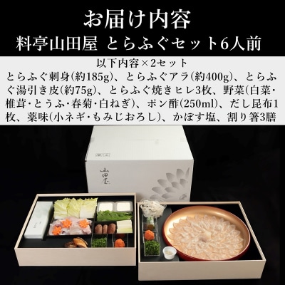 【年末配送】ミシュラン三ツ星獲得★★★料亭山田屋　とらふぐ刺しふぐ鍋セット(6人前)[冷蔵]