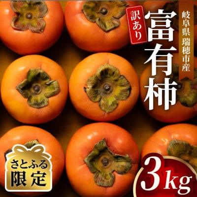 【さとふる限定】岐阜県瑞穂市産 訳あり富有柿 3kg