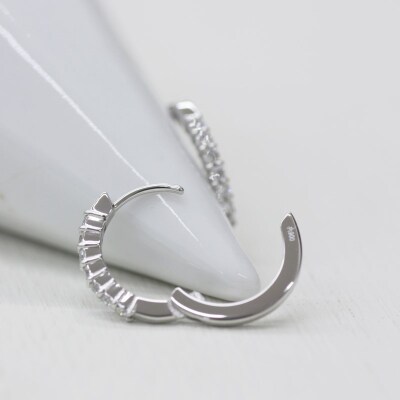 PT900 ダイヤフープピアス 中折れ式 0.14ct 0118211