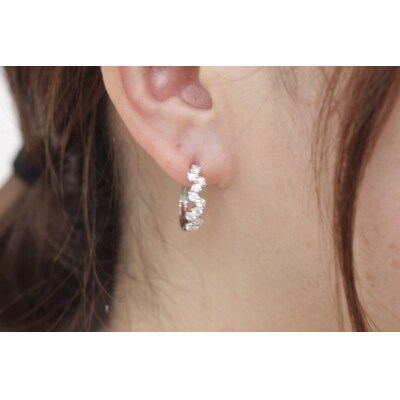PT900 ダイヤフープピアス 中折れ式 1.0ct 1115081