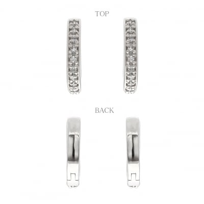 K18ホワイトゴールド ダイヤモンドフープピアス(0.1ct)46-3424