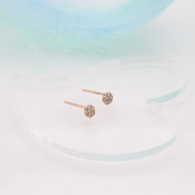 K18PG 0.2ct ダイヤモンド ピアス　FFP-000342