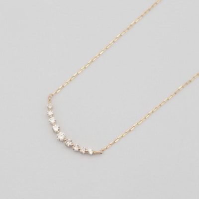 K18 0.1ct ダイヤモンド アーチペンダントネックレス　FHH-019833