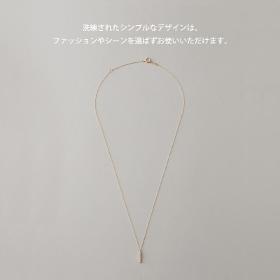 《ANAPNOE》K18 ダイヤモンド バー ネックレス【TE-141】