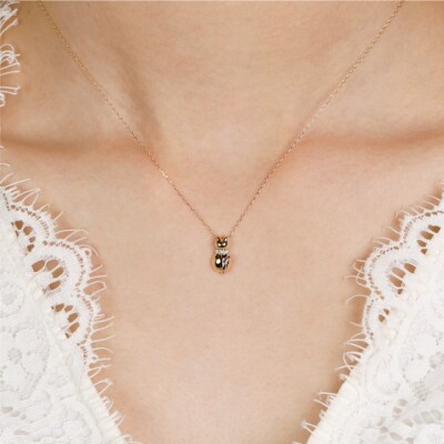 K18/Pt950 ネコモチーフ ダイヤモンド ネックレス / b0380da