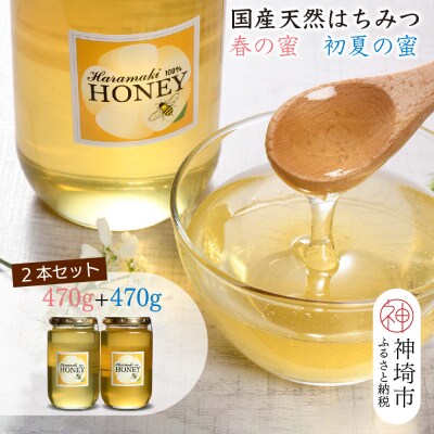 【春&初夏の蜜セット】国産天然蜂蜜 春の蜜470g&初夏の蜜470g(H049120)