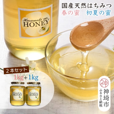 【春&初夏の蜜セット】国産天然蜂蜜 春の蜜1kg&初夏の蜜1kg(H049121)