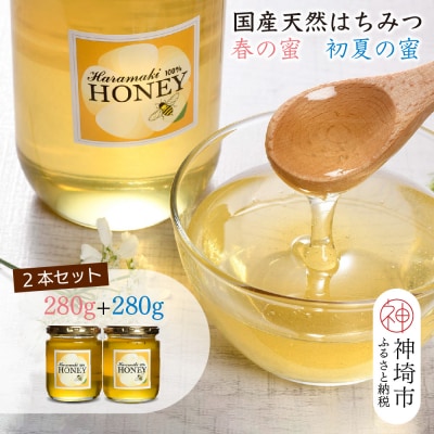 【春&初夏の蜜セット】国産天然蜂蜜 春の蜜280g&初夏の蜜280g(H049129)