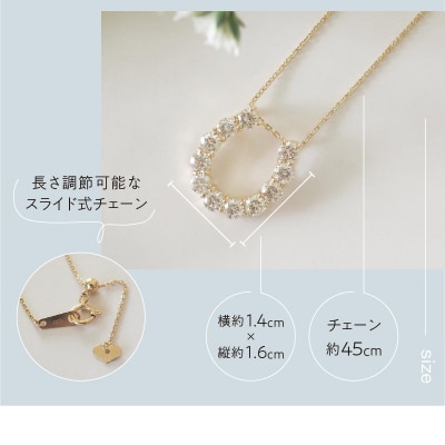 [MADE IN KOFU]K18YG D1.0ct ホースシューモチーフネックレス TI-978