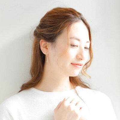 K18 oval/オーバル ピアス 015013