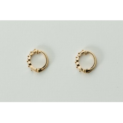 【ジュエリーの街、山梨県甲府市】ダイヤ0.34ct K18ピアリング　LE346Y