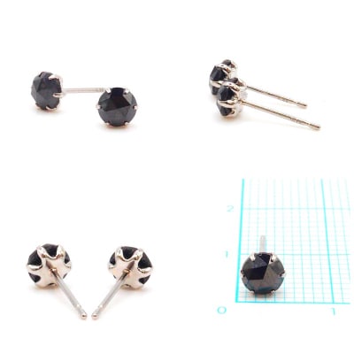 トータル0.7ct 【AAA】ブラックダイヤモンドピアス HRAC-0070